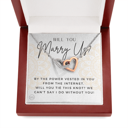 Wedding Officiant Proposal Gift | Will You Marry Us? Will You Be Our Officiant? For Friends, Best Friend Bestie Necklace Bridal Party 0817hhA