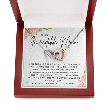 For An Incredible Mom | Gift for Mom, Christmas Gift, Mother's Day Necklace, From Daughter, Gift for New Mom, Pregnant Sister Gift 1112aacHA