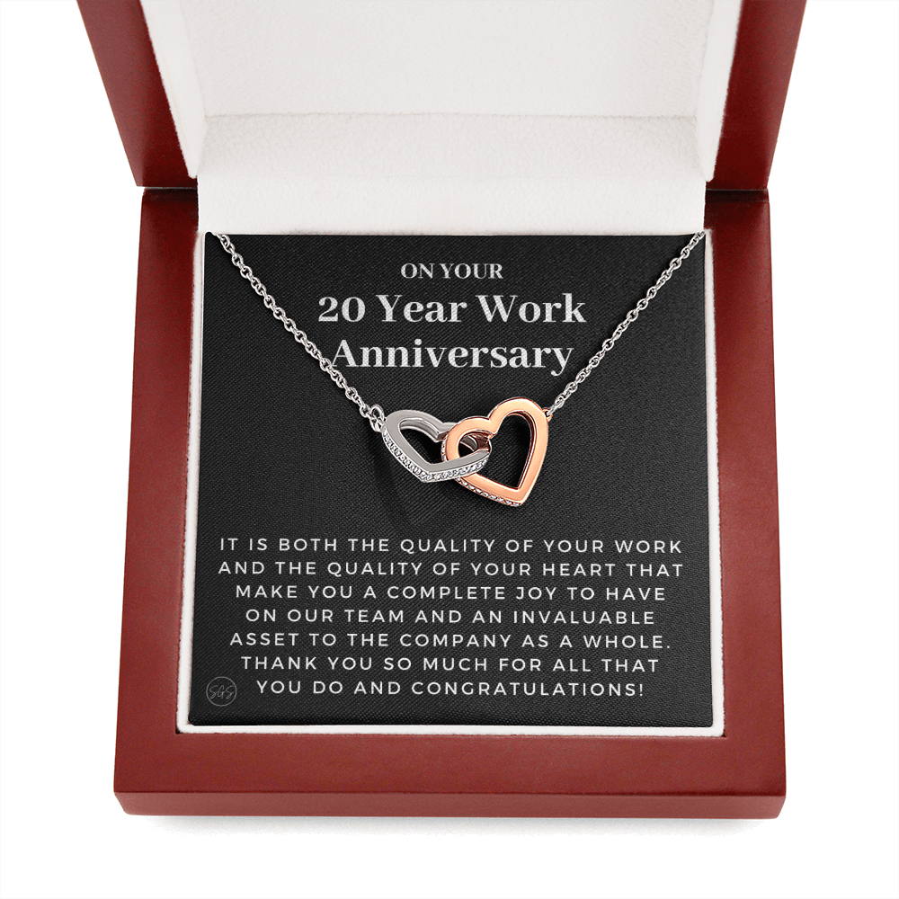 20 Year Job Anniversary Gift | Thank You Gift from Boss, Employee Work Appreciation, Co-Worker, Congrats, Years of Service AN20H