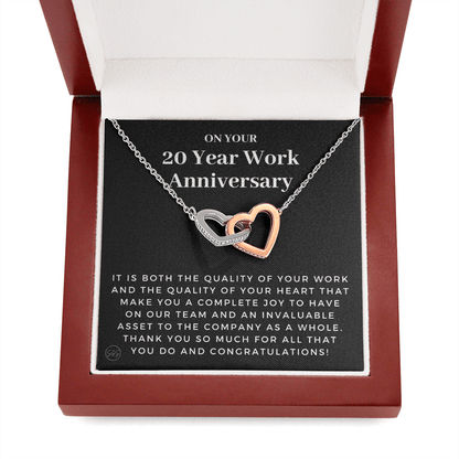 20 Year Job Anniversary Gift | Thank You Gift from Boss, Employee Work Appreciation, Co-Worker, Congrats, Years of Service AN20H