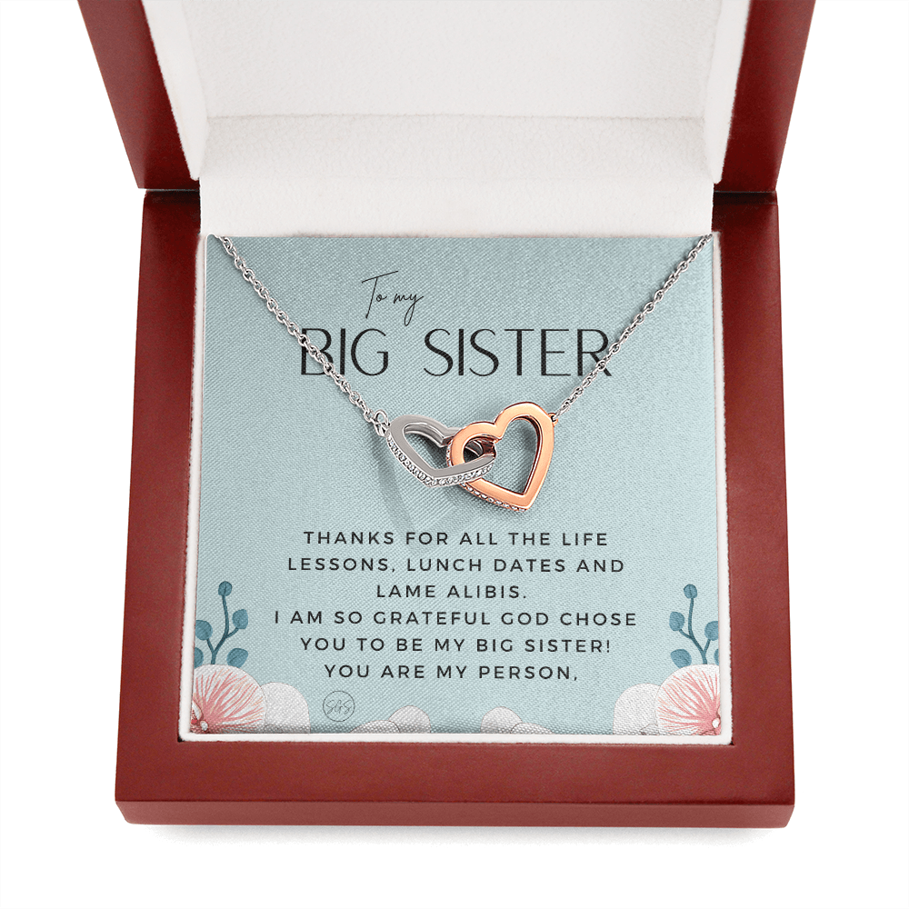 Big Sister Gift | Necklace for Older Sister, Christmas Idea, Birthday Present from Younger Sister, Best Big Sis, Heartfelt & Cute 1111gcHA