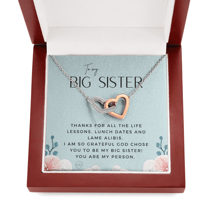 Big Sister Gift | Necklace for Older Sister, Christmas Idea, Birthday Present from Younger Sister, Best Big Sis, Heartfelt & Cute 1111gcHA