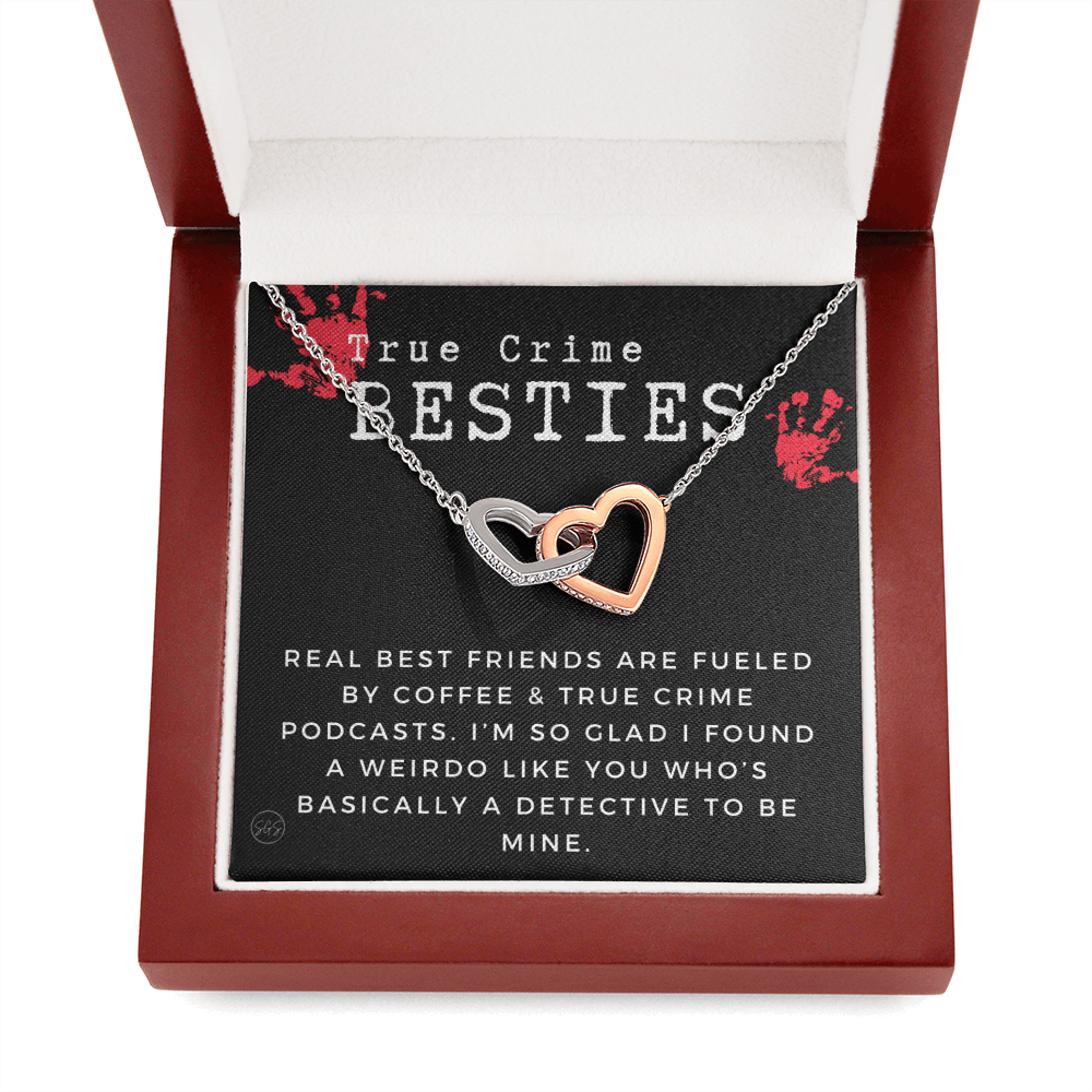 True Crime Best Friend Gift | Christmas Gift for Bestie, Funny Best Friend Necklace, True Crime & Wine, Podcast Junkie, Coffee Lover 1118-05H