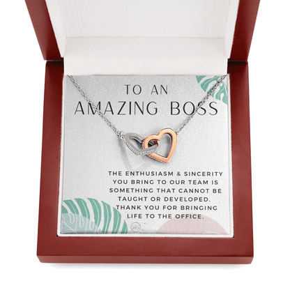 Gift for an Amazing Boss - Thank You Gift, Office Gift, Boss' Day Necklace 1215bjH