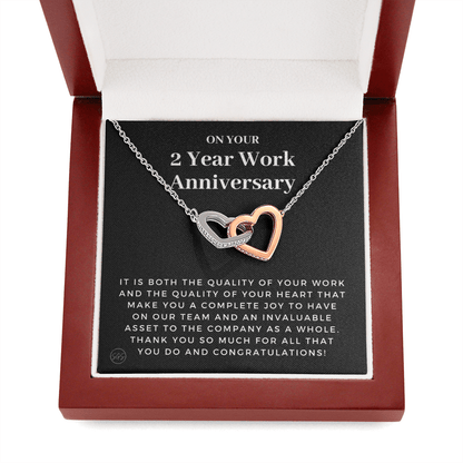 2 Year Job Anniversary Gift | Thank You Gift from Boss, Employee Work Appreciation, Co-Worker, Congrats, Years of Service AN02H