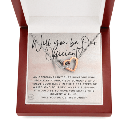 Wedding Officiant Proposal Gift | Will You Marry Us? Will You Be Our Officiant? For Friends, Best Friend Bestie Necklace Bridal Party 0817bhA