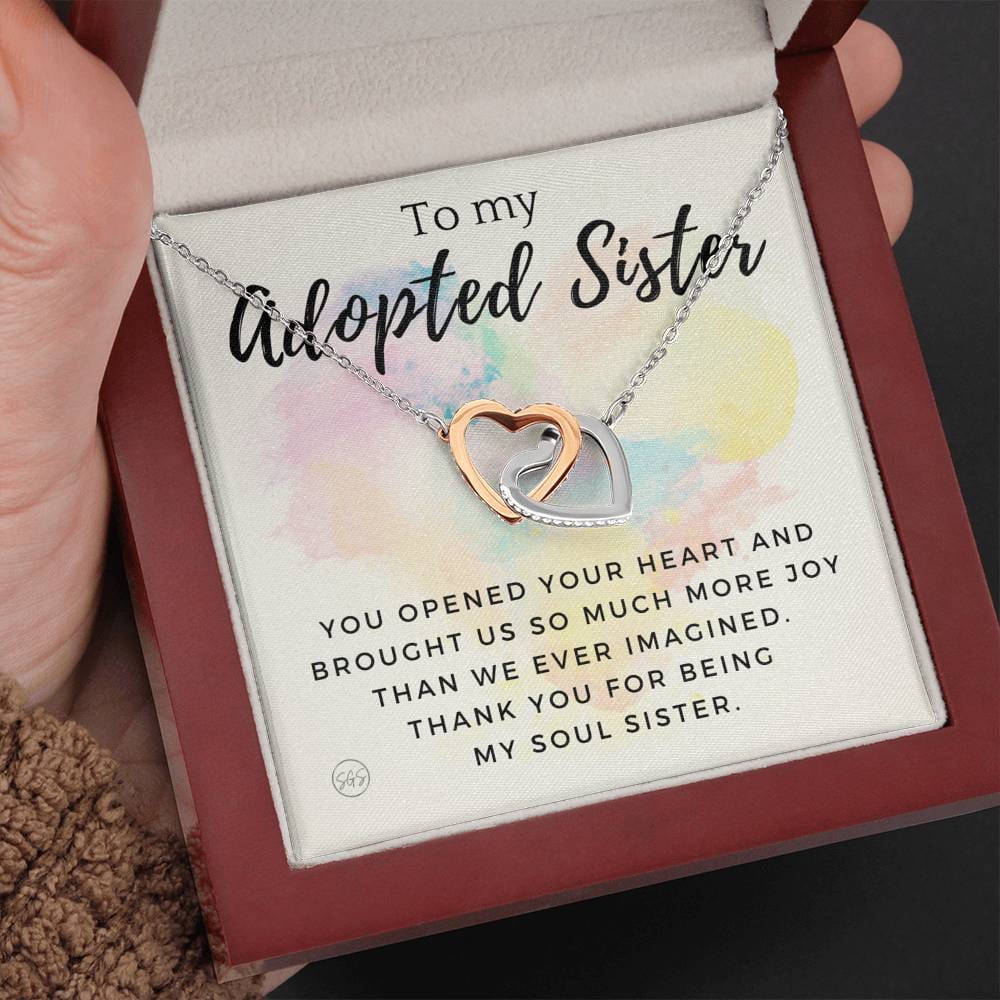 Adoption Day Gift for New Sister | Stuff Gina Says, Bonus Sister Necklace, Officially Forever Family, Unbiological Big Sis & Little Sis, Girl, Teen, 0709hH