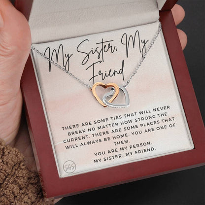 My Sister, My Friend | Stuff Gina Says, You Are My Person, Thank You Gift, Birthday, Sisters, Wedding, Minimalist Jewelry, Feminine, Heartfelt, BFF 0625BH