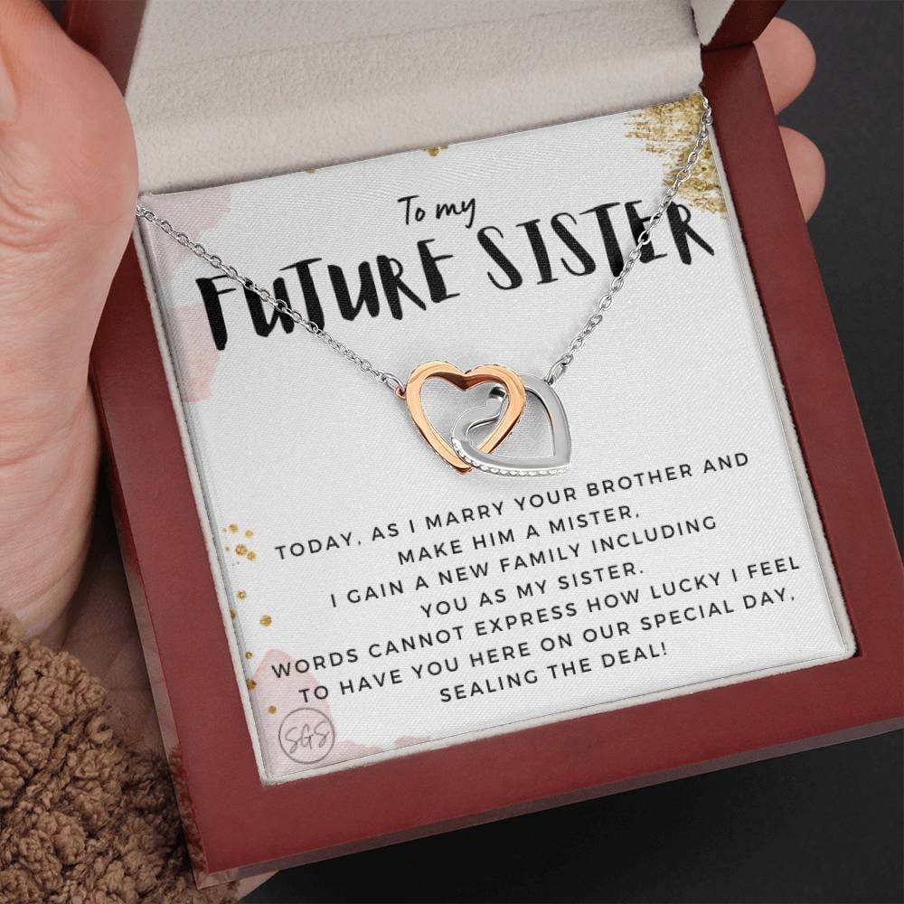 To My Future Sister | Stuff Gina Says, Thank You Gift from the Bride, Sister of the Groom, Wedding, Rehearsal Dinner, Necklace, Cute Minimalist Jewelry 0624I