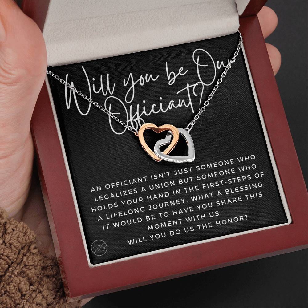 Wedding Officiant Proposal Gift | Stuff Gina Says, Will You Marry Us? Will You Be Our Officiant? For Friends, Best Friend Bestie Necklace Bridal Party 0817cH