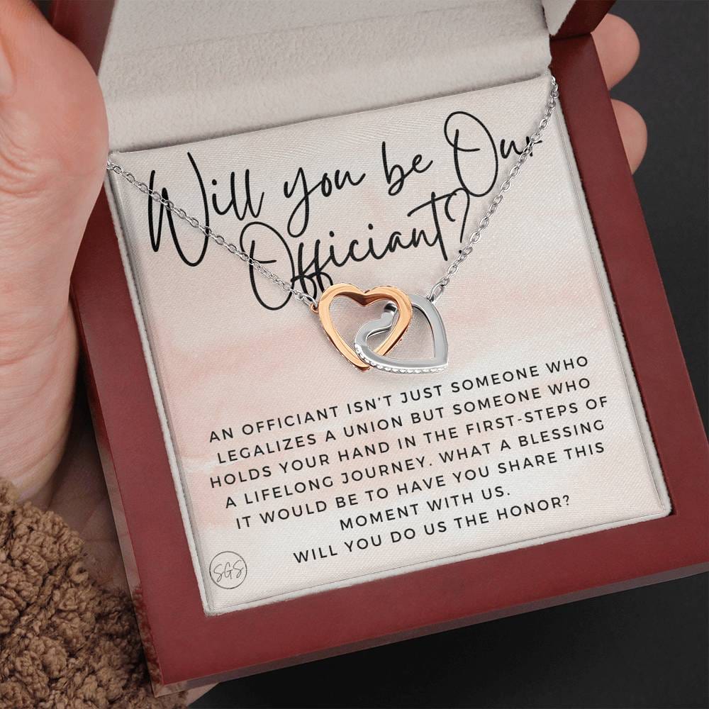 Wedding Officiant Proposal Gift | Stuff Gina Says, Will You Marry Us? Will You Be Our Officiant? For Friends, Best Friend Bestie Necklace Bridal Party 0817cH