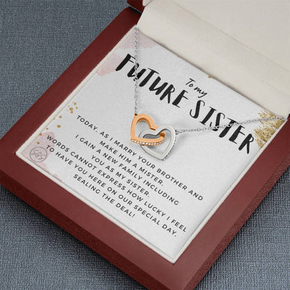 To My Future Sister | Stuff Gina Says, Thank You Gift from the Bride, Sister of the Groom, Wedding, Rehearsal Dinner, Necklace, Cute Minimalist Jewelry 0624I