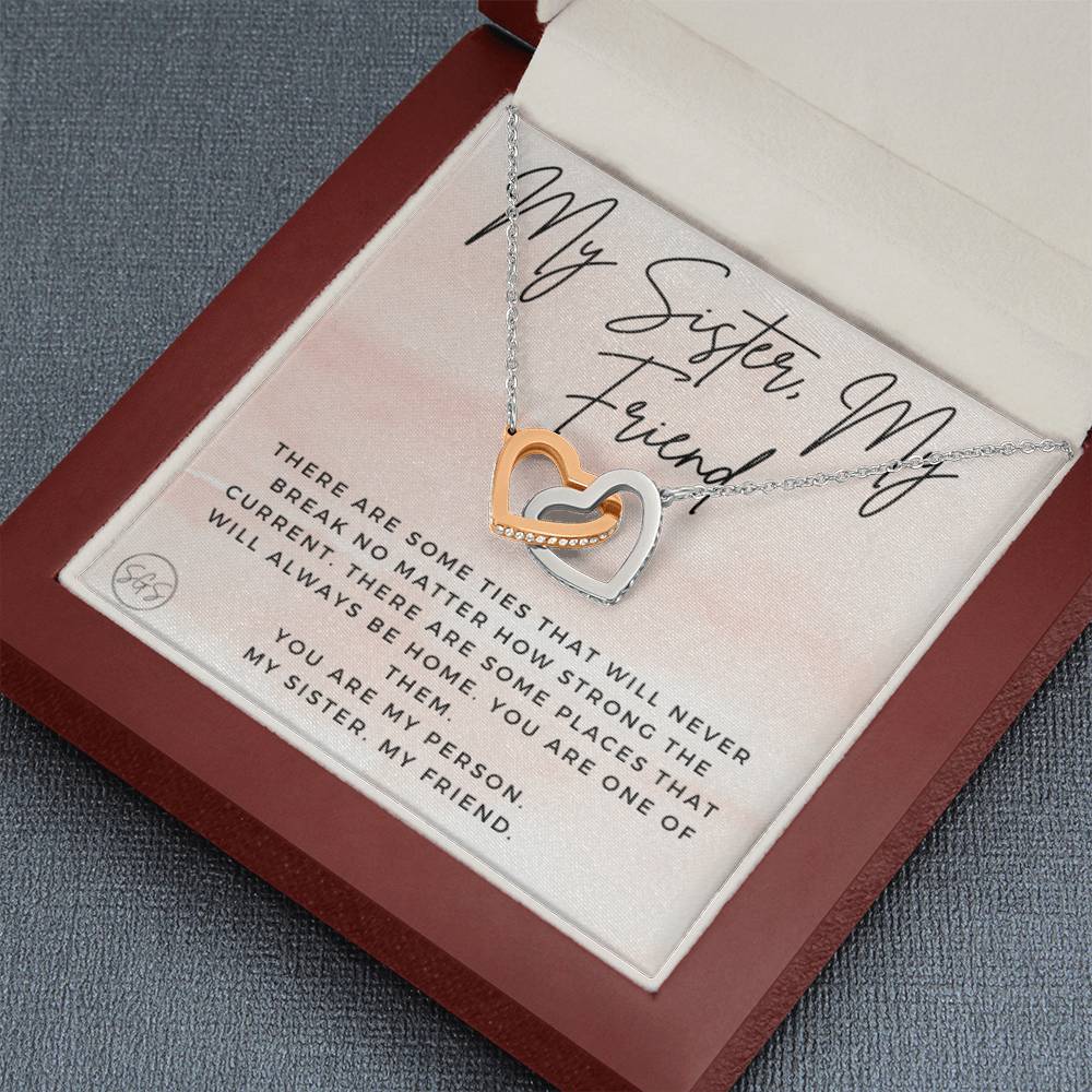 My Sister, My Friend | Stuff Gina Says, You Are My Person, Thank You Gift, Birthday, Sisters, Wedding, Minimalist Jewelry, Feminine, Heartfelt, BFF 0625BH