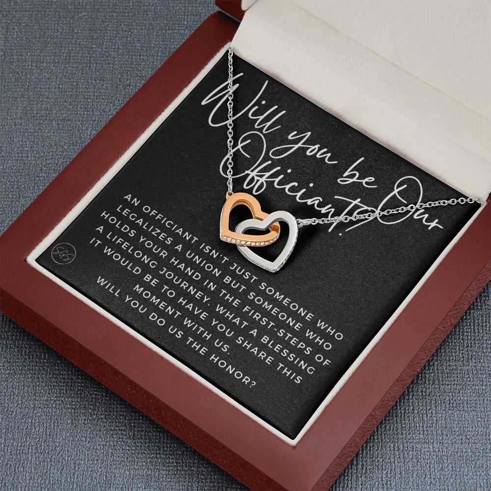Wedding Officiant Proposal Gift | Stuff Gina Says, Will You Marry Us? Will You Be Our Officiant? For Friends, Best Friend Bestie Necklace Bridal Party 0817cH