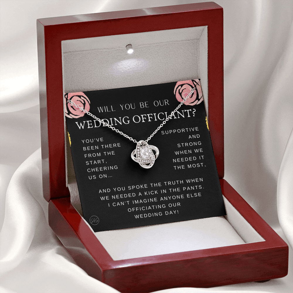 Wedding Officiant Proposal Gift | Will You Marry Us? Will You Be Our Officiant? For Friends, Best Friend Bestie Necklace Bridal Party 0131K