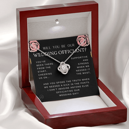 Wedding Officiant Proposal Gift | Will You Marry Us? Will You Be Our Officiant? For Friends, Best Friend Bestie Necklace Bridal Party 0131K