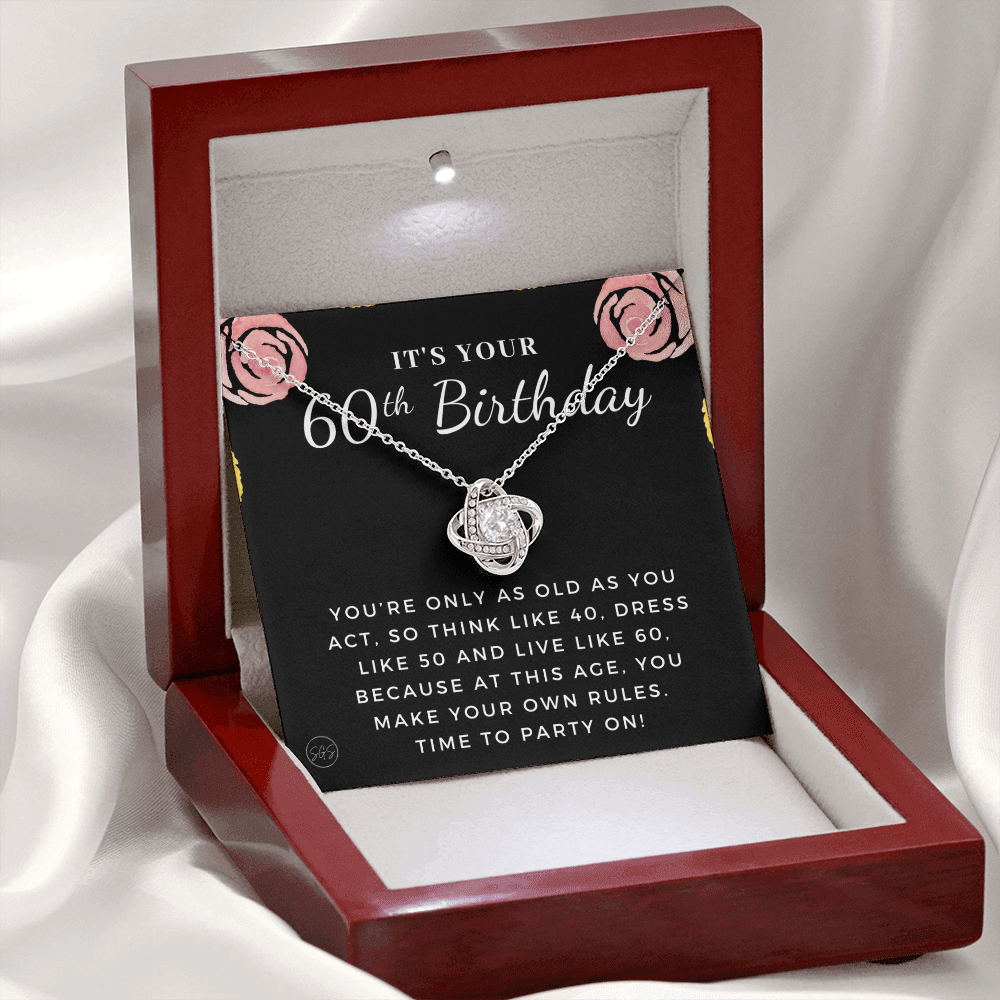 60th Birthday Gift for Women | Bday Present for Mom, Stepmom, Grandma, Friend, Employee, Funny and Heartfelt Card and Necklace 2806k