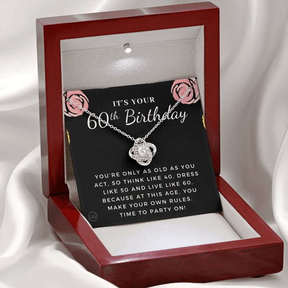 60th Birthday Gift for Women | Bday Present for Mom, Stepmom, Grandma, Friend, Employee, Funny and Heartfelt Card and Necklace 2806k