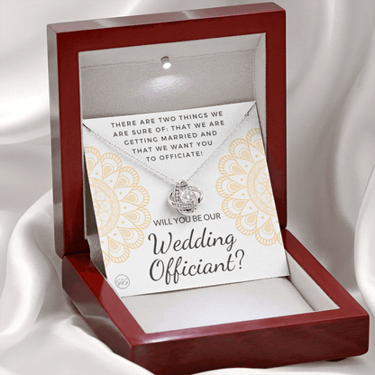 Wedding Officiant Proposal Gift | Will You Marry Us? Will You Be Our Officiant? For Friends, Best Friend Bestie Necklace Bridal Party 0131qK