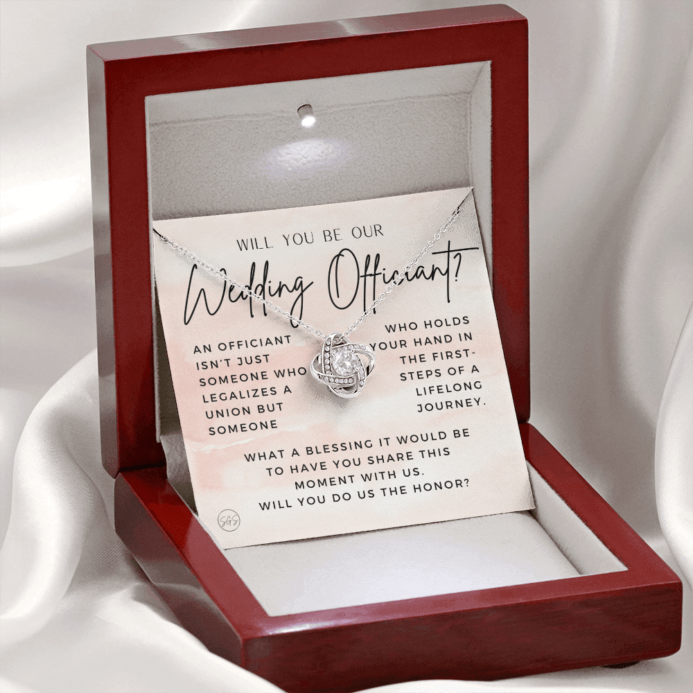 Wedding Officiant Proposal Gift | Will You Marry Us? Will You Be Our Officiant? For Friends, Best Friend Bestie Necklace Bridal Party 0131eK