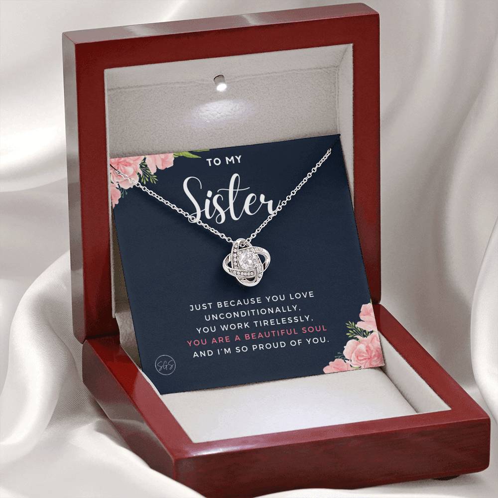 sister proud of you 0707j Necklace Love Knot