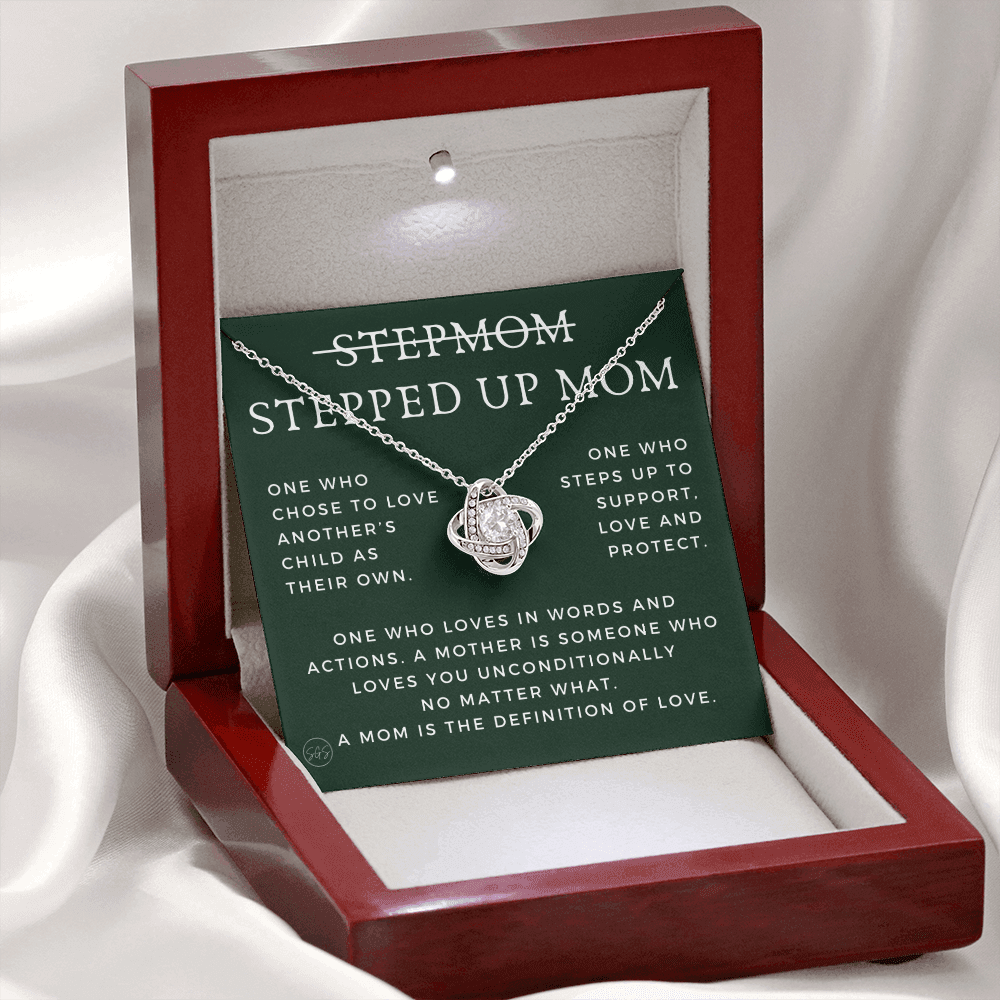 Stepped Up Mom | Gift for Stepmom, Bonus Mom, Stepmother, Grandma, Second Mama, From Step Daughter Son, Mother's Day, Birthday, Foster 125cK