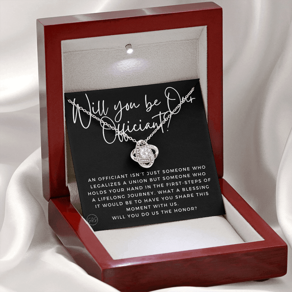Wedding Officiant Proposal Gift | Will You Marry Us? Will You Be Our Officiant? For Friends, Best Friend Bestie Necklace Bridal Party H0817cK2