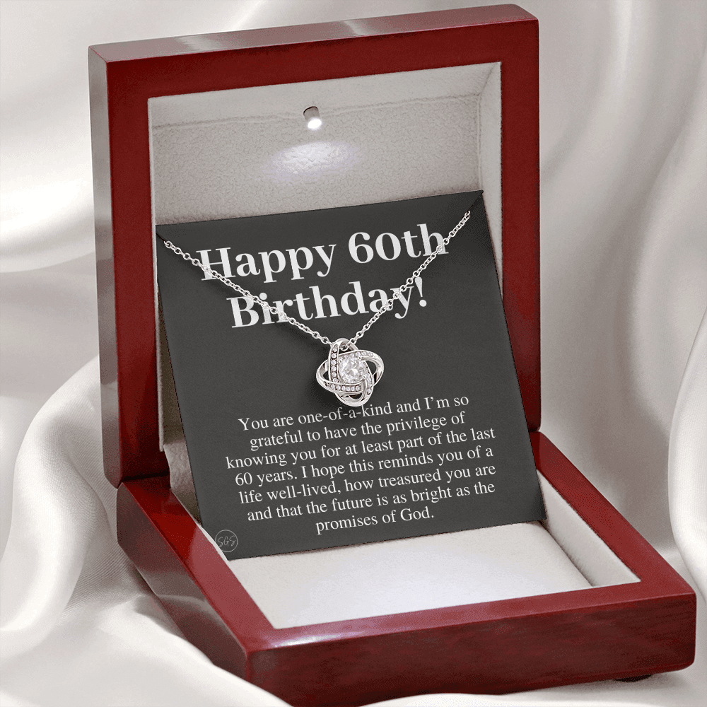 60th Birthday Gift for Women | Bday Present for Mom, Stepmom, Grandma, Friend, Employee, Funny and Heartfelt Card and Necklace 2807k