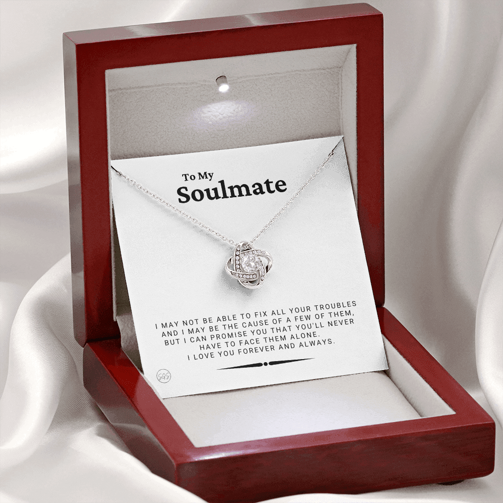 FOREVER AND ALWAYS SILVER LOVE KNOT NECKLACE - Gift for Soulmate, Romantic Gift for Wife, Gift for Girlfriend, 10 Year Anniversary Idea