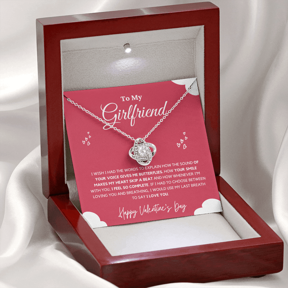 Girlfriend - Last Breath - Love Knot Necklace | Anniversary Gift for Girlfriend, From Boyfriend, From Partner, Valentine's Day Present