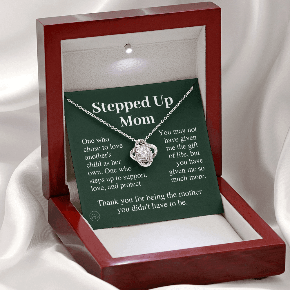 Stepped Up Mom | Gift for Stepmom, Bonus Mom, Stepmother, Grandma, Second Mama, From Step Daughter Son, Mother's Day, Birthday, Foster 125fK