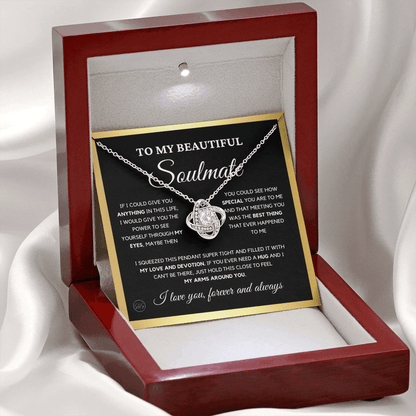 To My Beautiful Soulmate | Love Knot Necklace - Gift for Wife, Gift for Girlfriend, Gift for Fiance, Future Wife, Anniversary for Her 0503cK
