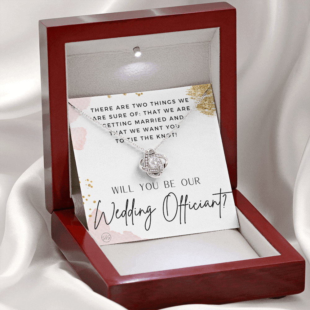 Wedding Officiant Proposal Gift | Will You Marry Us? Will You Be Our Officiant? For Friends, Best Friend Bestie Necklace Bridal Party 0817heartscK