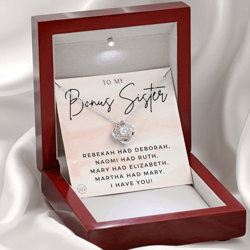 Bonus Sister Gift | Sister in Law Gift, Best Friend Necklace, Roommate, Step Sister, Christian, Birthday 25th, 16th, 30th, Christmas 1104fKA