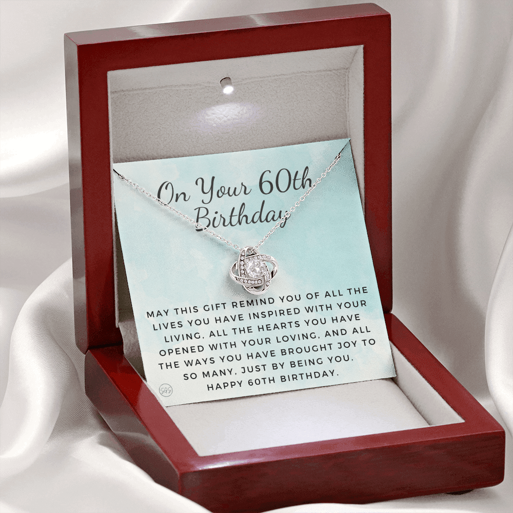 60th Birthday Gift for Women | Bday Present for Mom, Stepmom, Grandma, Friend, Employee, Funny and Heartfelt Card and Necklace 2803k