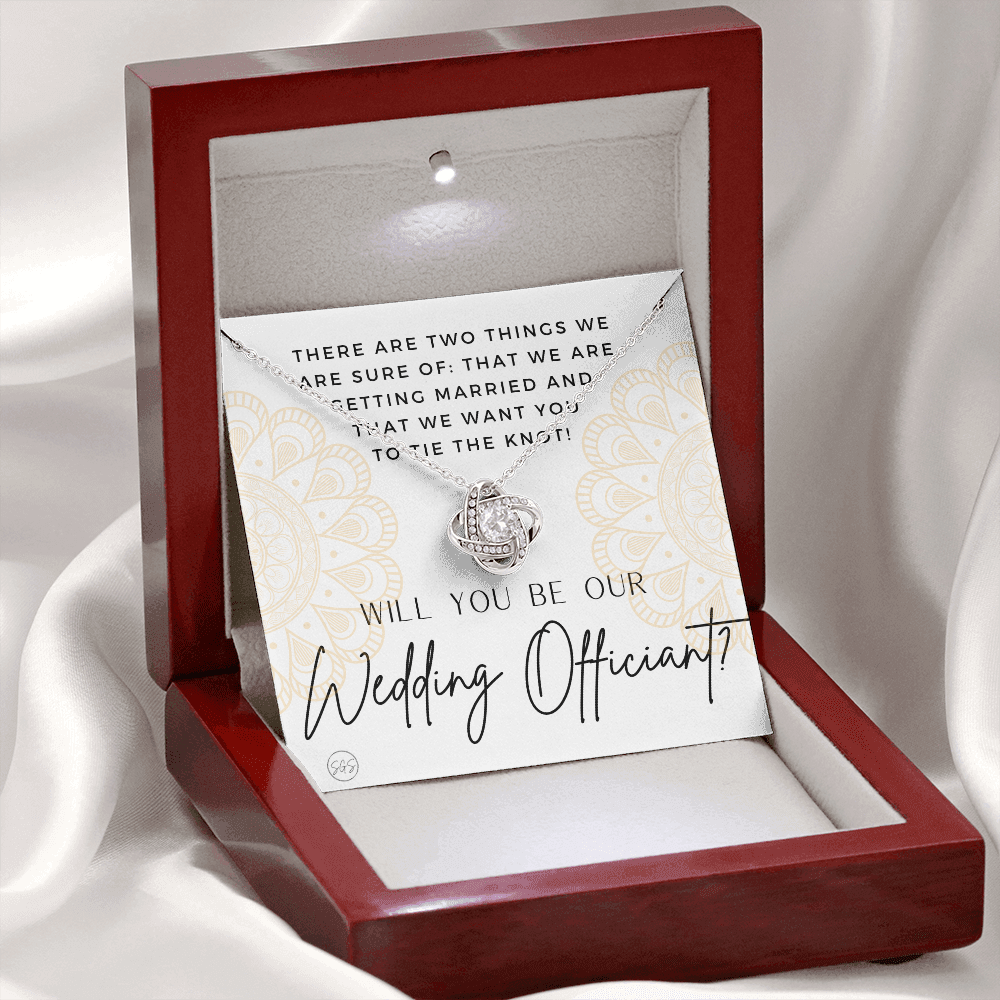 Wedding Officiant Proposal Gift | Will You Marry Us? Will You Be Our Officiant? For Friends, Best Friend Bestie Necklace Bridal Party 0817heartsK