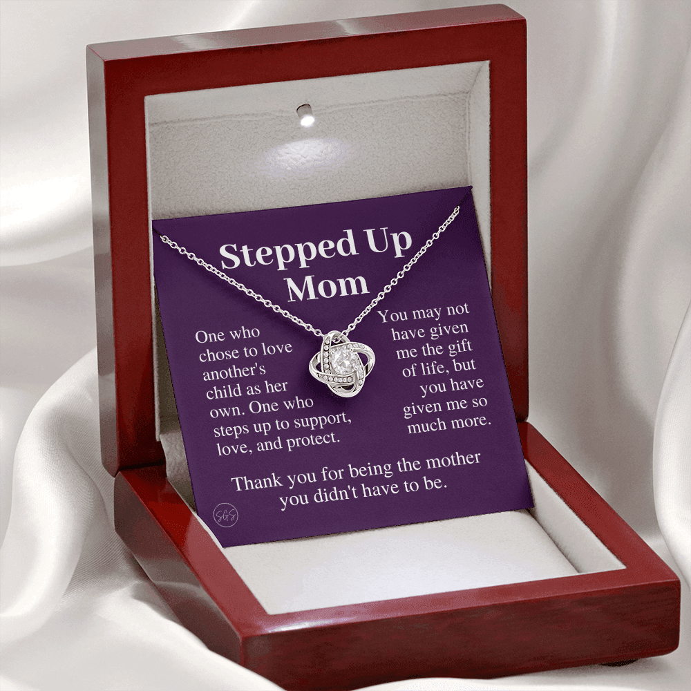 Stepped Up Mom | Gift for Stepmom, Bonus Mom, Stepmother, Grandma, Second Mama, From Step Daughter Son, Mother's Day, Birthday, Foster 125iK