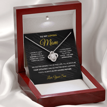 Gift For Mom from Son - I'll Always Be Your Little Boy - Love Knot Necklace | Gift for Mother's Day From Son, Mom Birthday Present M4