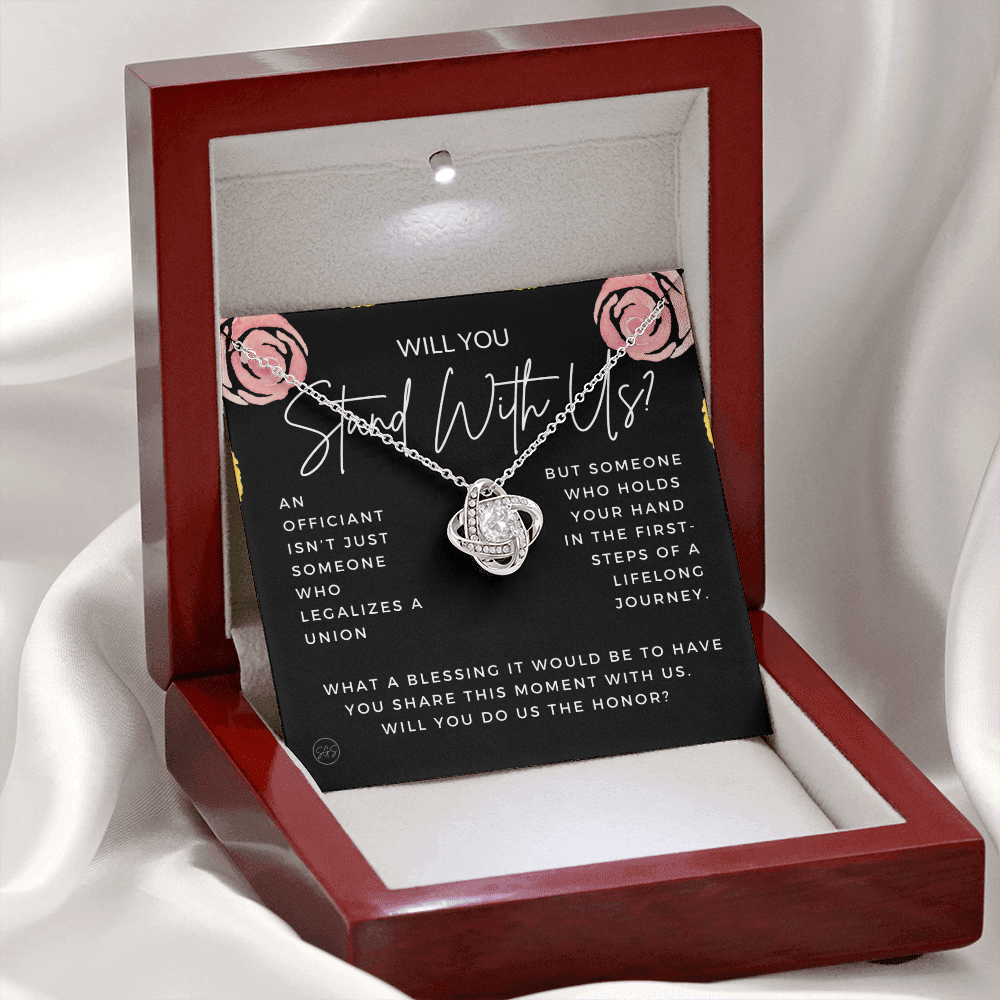Wedding Officiant Proposal Gift | Will You Marry Us? Will You Be Our Officiant? For Friends, Best Friend Bestie Necklace Bridal Party 0131kK