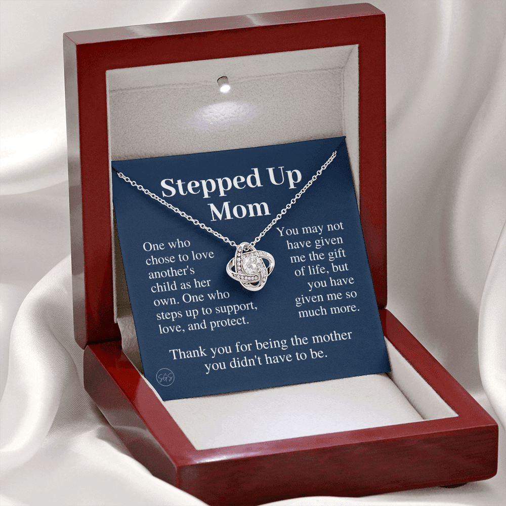 Stepped Up Mom | Gift for Stepmom, Bonus Mom, Stepmother, Grandma, Second Mama, From Step Daughter Son, Mother's Day, Birthday, Foster 125eK