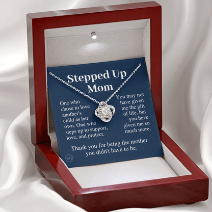 Stepped Up Mom | Gift for Stepmom, Bonus Mom, Stepmother, Grandma, Second Mama, From Step Daughter Son, Mother's Day, Birthday, Foster 125eK