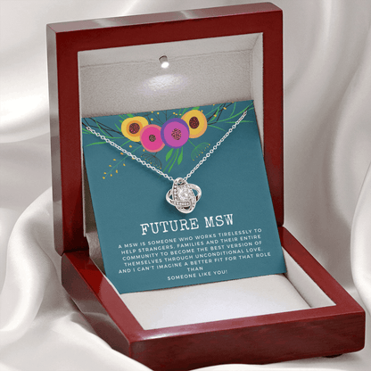 Future MSW Gift | Graduation Necklace, Social, Case Worker, Counselor, LCSW, Social Work, Appreciation, School, Bachelor's Degree