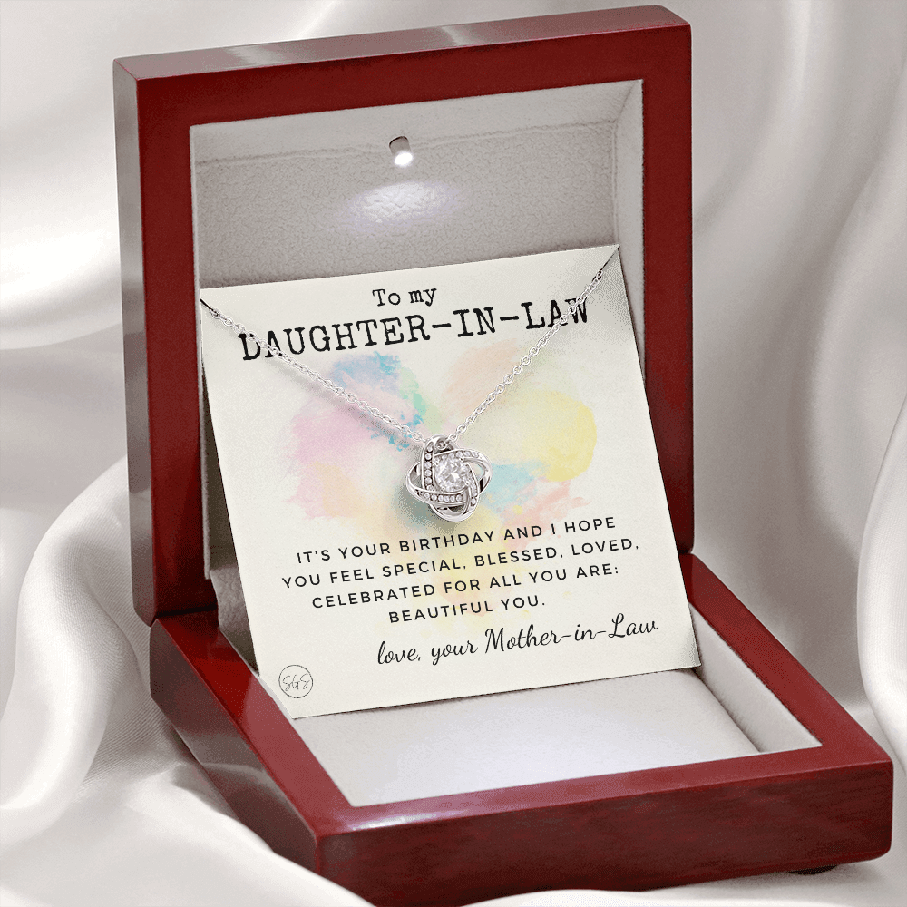 Daughter in Law Gift | Future DIL, Bonus Daughter, From Mother in Law, Father in Law, In Laws, For the Bride, Son's Wife, Fiance 1012DILhb2KA
