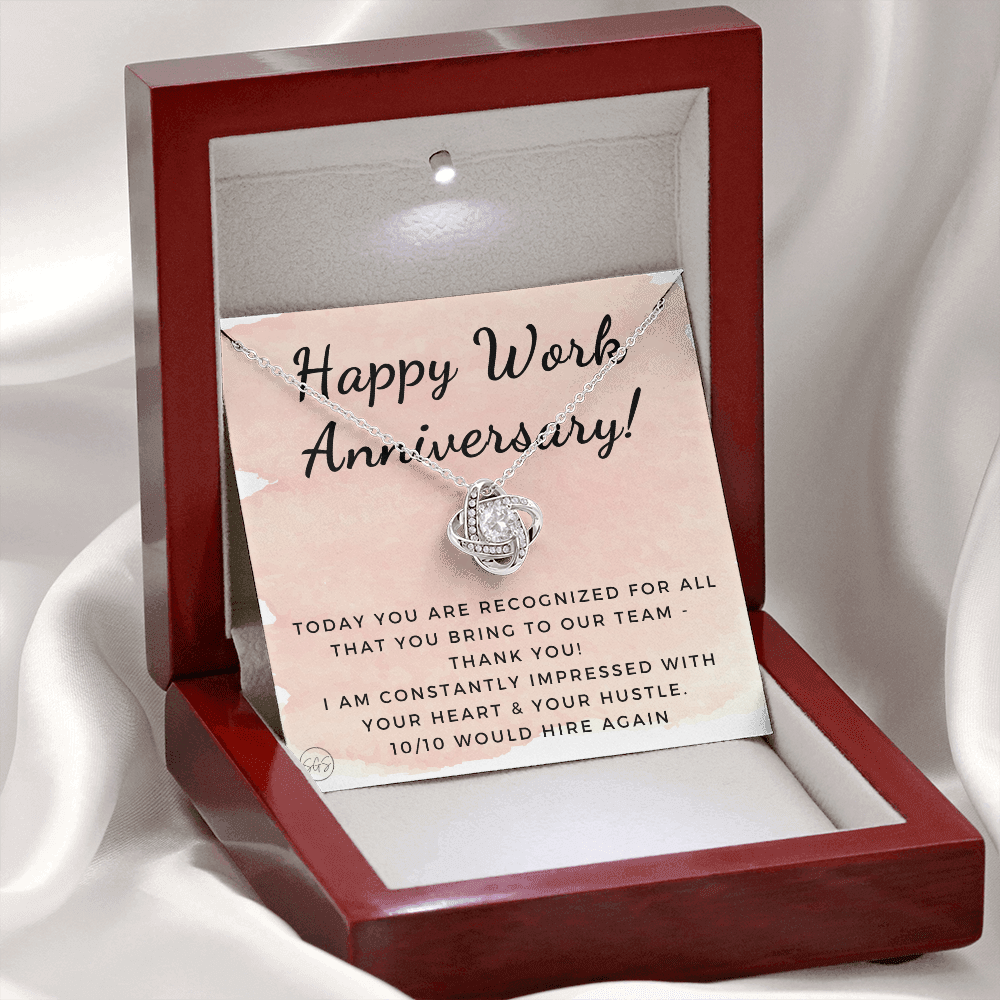 Happy Work Anniversary! Gift From Boss, Hustle, Congrats, Thank You, Christmas, Necklace, Team, Office Present, Employee Appreciation 1029aKA