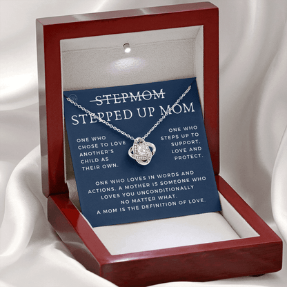 Stepped Up Mom | Gift for Stepmom, Bonus Mom, Stepmother, Grandma, Second Mama, From Step Daughter Son, Mother's Day, Birthday, Foster 125aK