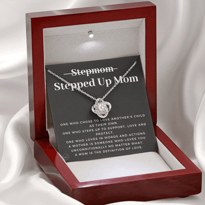 Stepped Up Mom | Gift for Stepmom, Bonus Mom, Stepmother, Grandma, Second Mama, From Step Daughter Son, Christmas, Birthday, Foster 1105cK