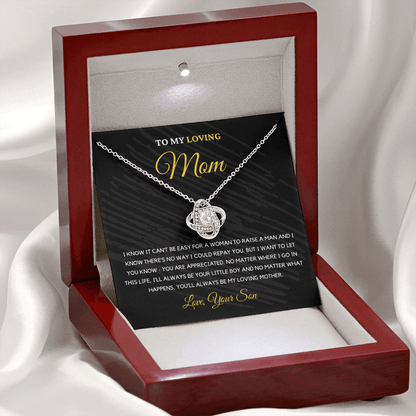 Gift for Mom from Son - I'll Always Be Your Little Boy - Love Knot Necklace