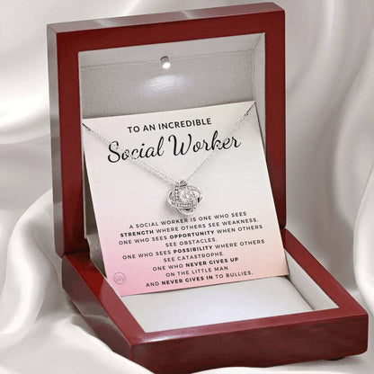 0922e social worker.png Necklace Love Knot