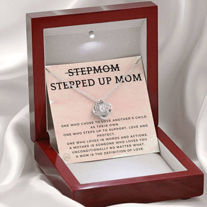 Stepped Up Mom | Stuff Gina Says, Gift for Stepmom, Bonus Mom, Foster, Adopted Mother, Grandma, Second Mama, From Step Daughter Son, Christmas Birthday 1026d