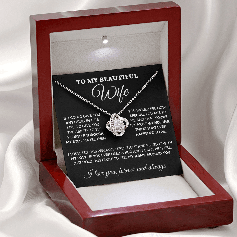 Wife - Always Here - Necklace | Gift for Wife, Annviersary Gift, Valentine's Day Present, From Husband 04wa Necklace Love Knot
